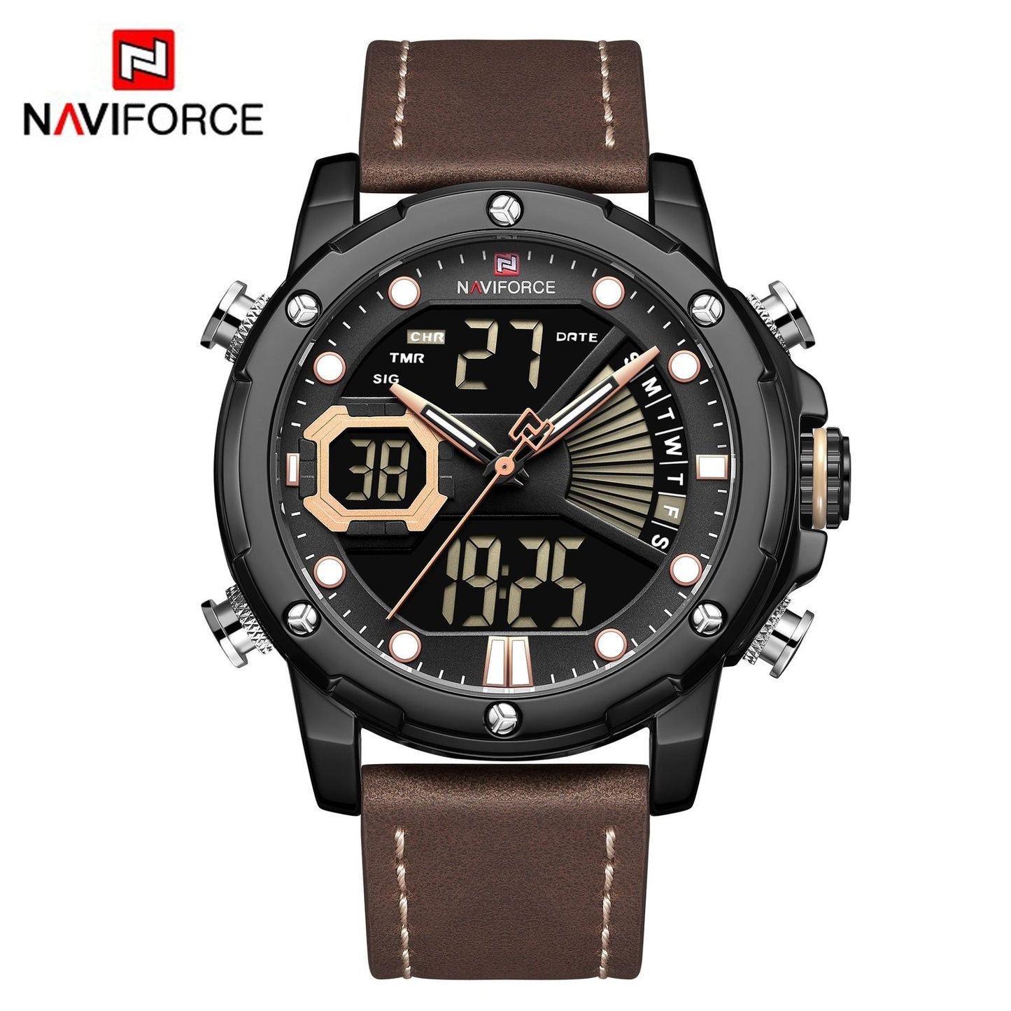 Naviforce Cuero Doble Hora Ref NF9172L