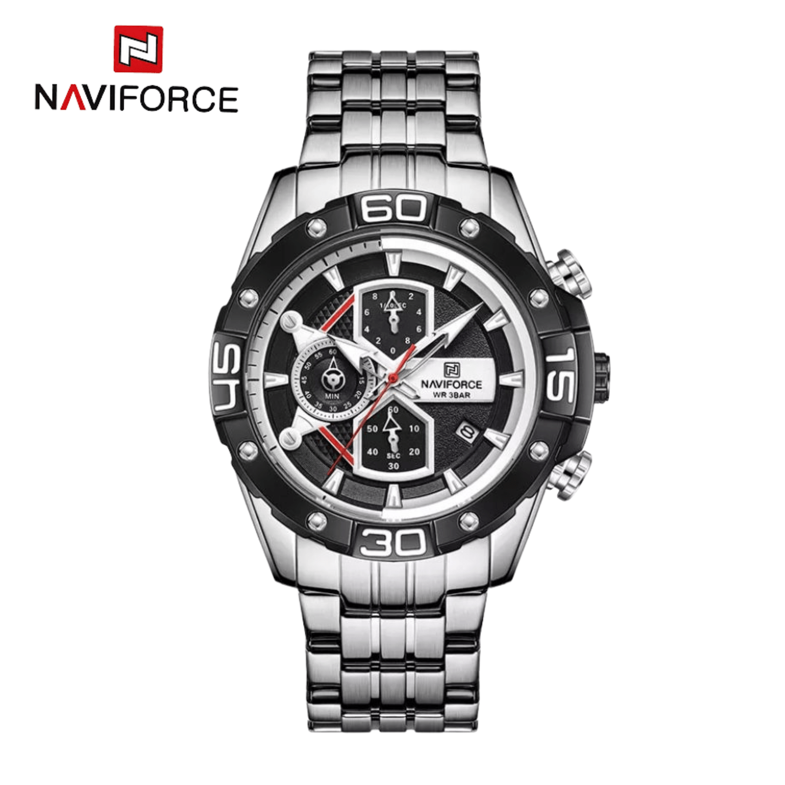 Naviforce Acero Cronógrafos Funcionales Ref NF8018M