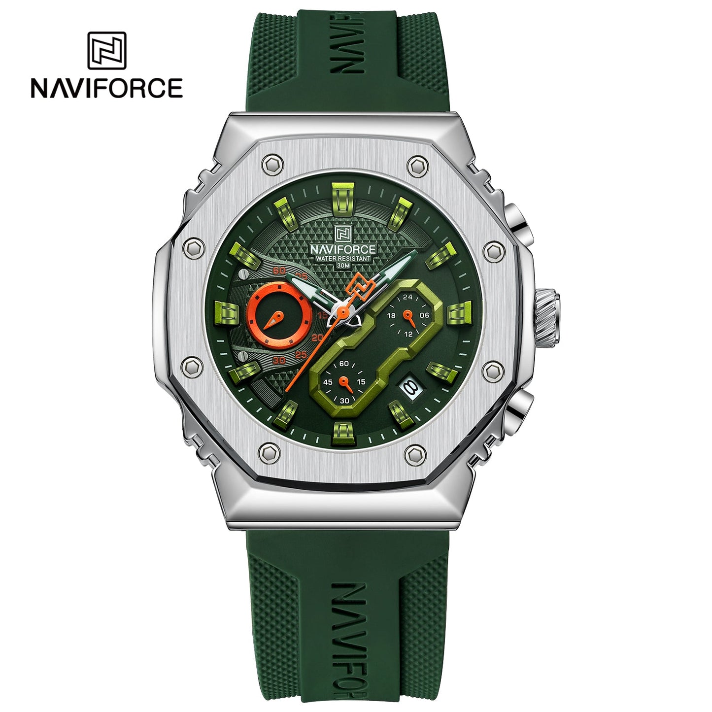 Naviforce Caballero Análogo Funcional Silicona Ref NF8035G