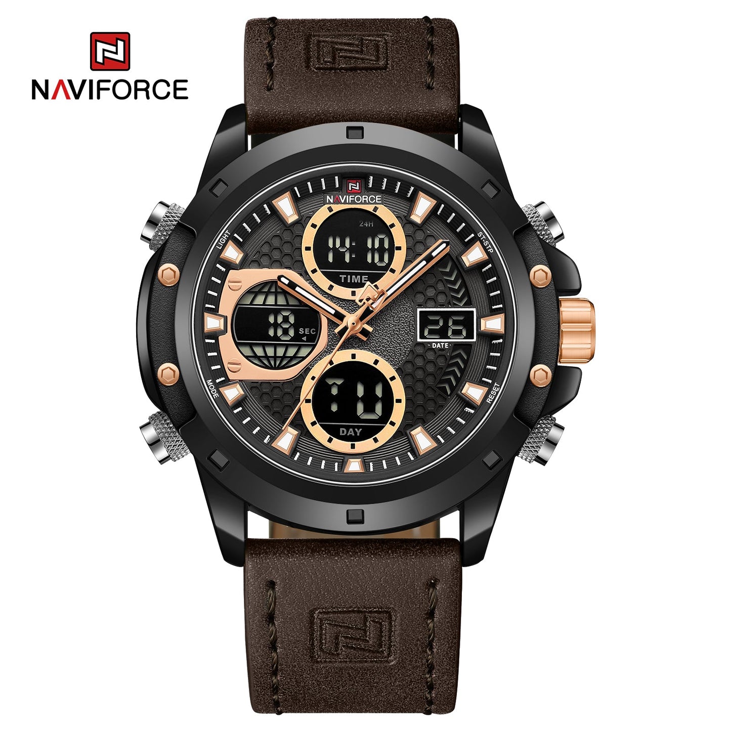 Naviforce Cuero Doble Hora Ref NF9225