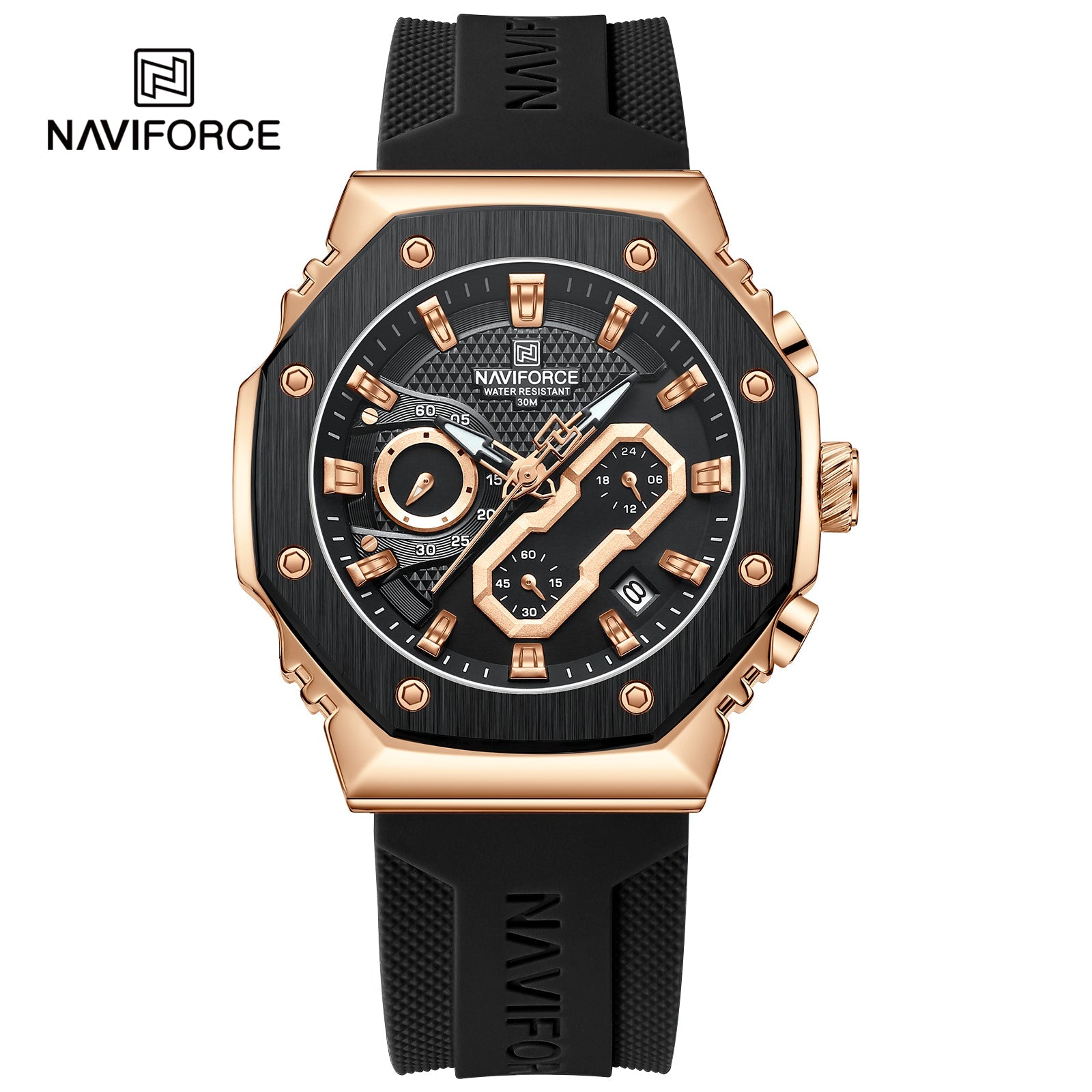 Naviforce Caballero Análogo Funcional Silicona Ref NF8035G