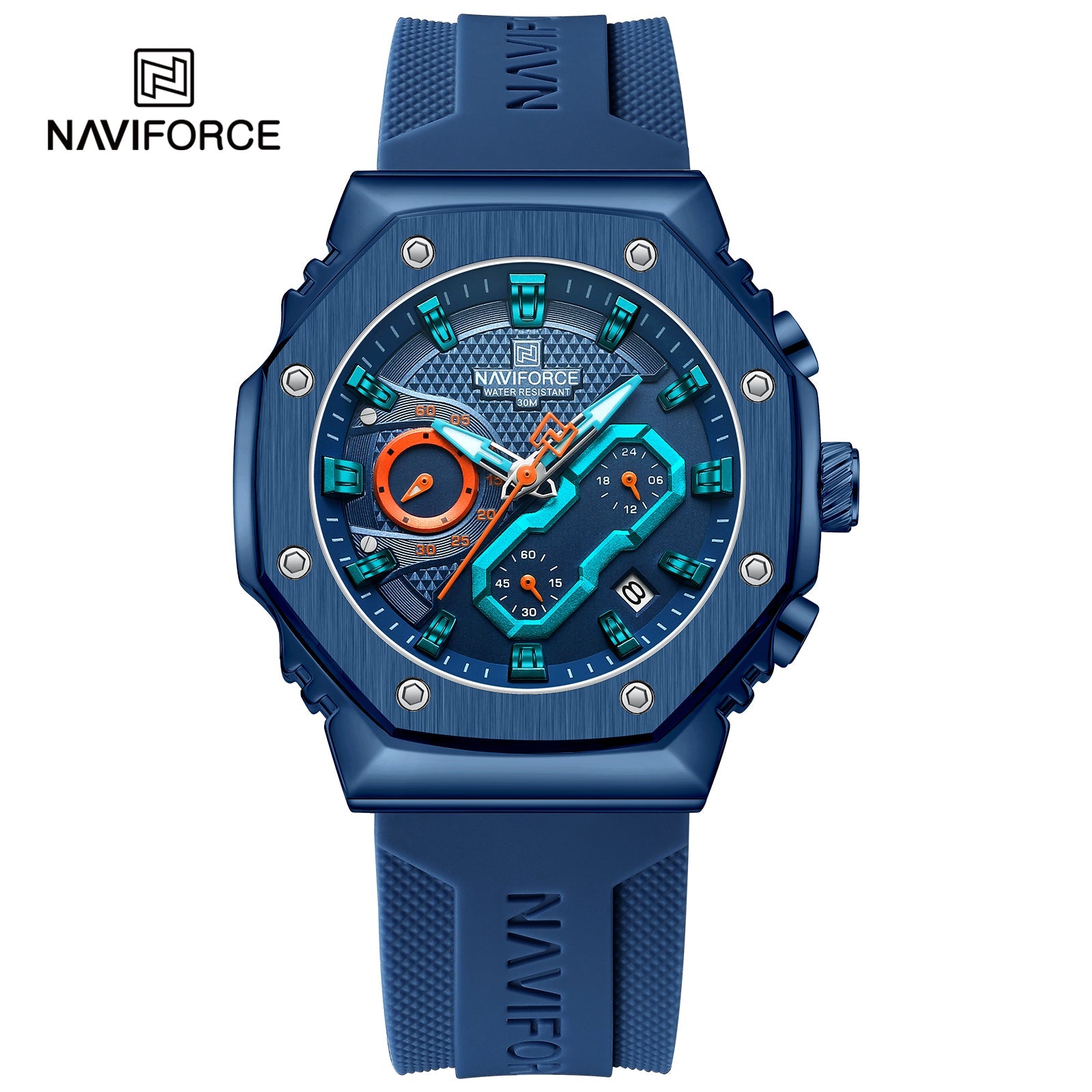 Naviforce Caballero Análogo Funcional Silicona Ref NF8035G