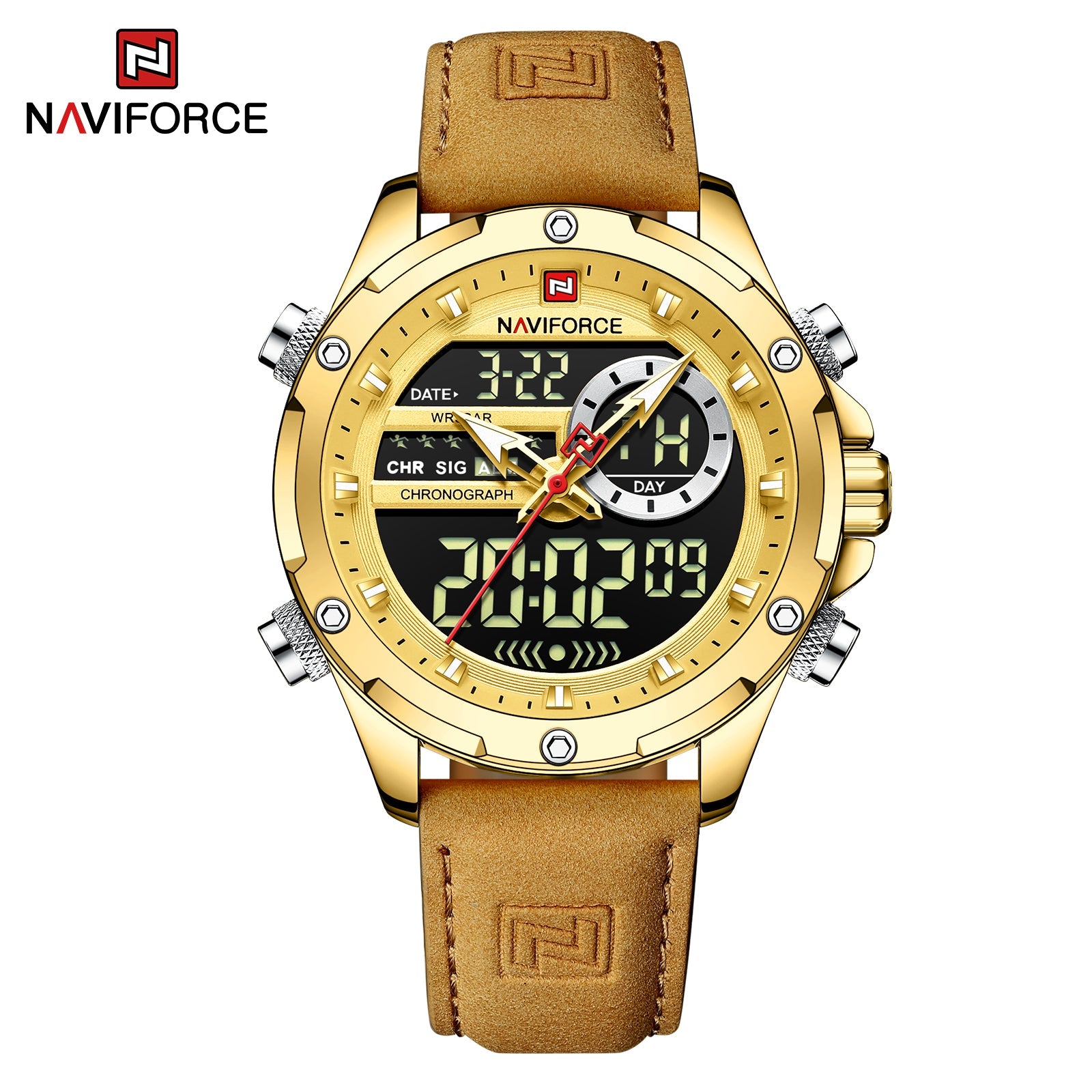 Naviforce Cuero Doble Hora Ref NF9208L