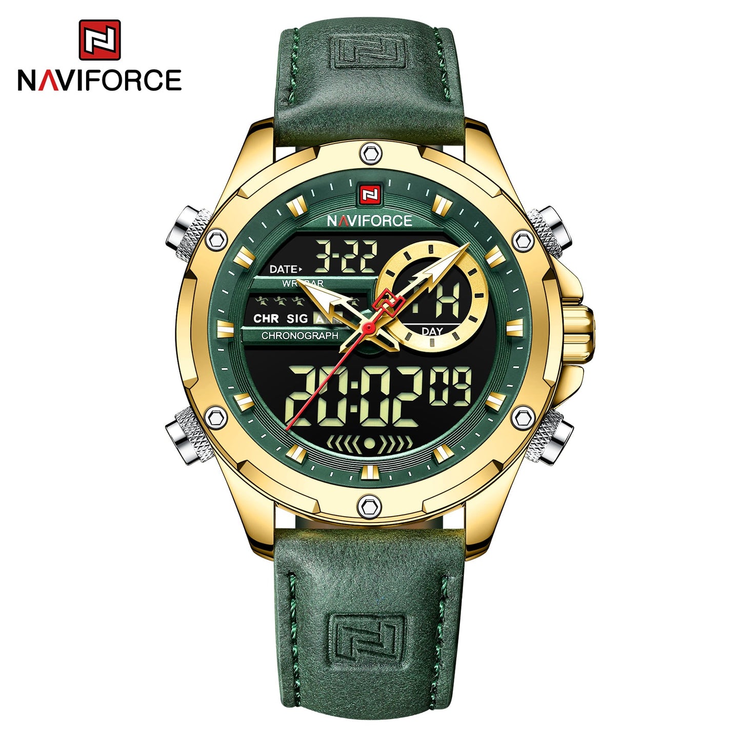 Naviforce Cuero Doble Hora Ref NF9208L