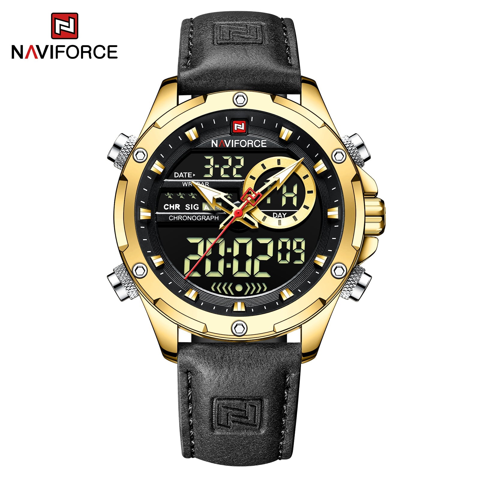 Naviforce Cuero Doble Hora Ref NF9208L